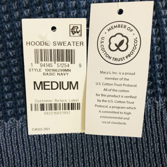 Sun Stone Basic Navy Medium Hoodie NWT - Picture 9 of 13